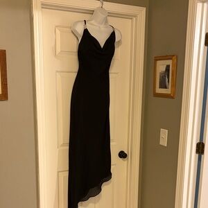 Elegant Asymmetrical Black Dress